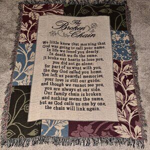 THE BROKEN CHAIN BEREAVEMENT TAPESTRY THROW BLANKET - 50" X 60"